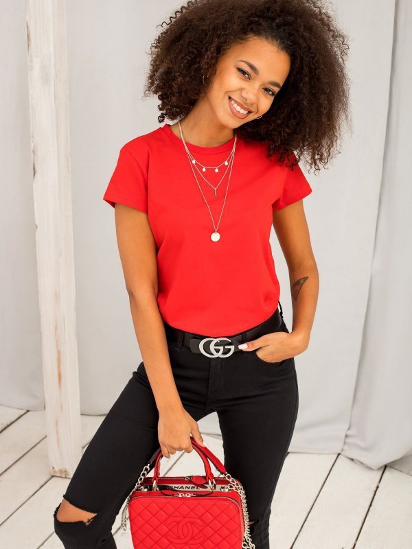T-shirt-RV-TS-4623.86-czerwony rozmiar - XS