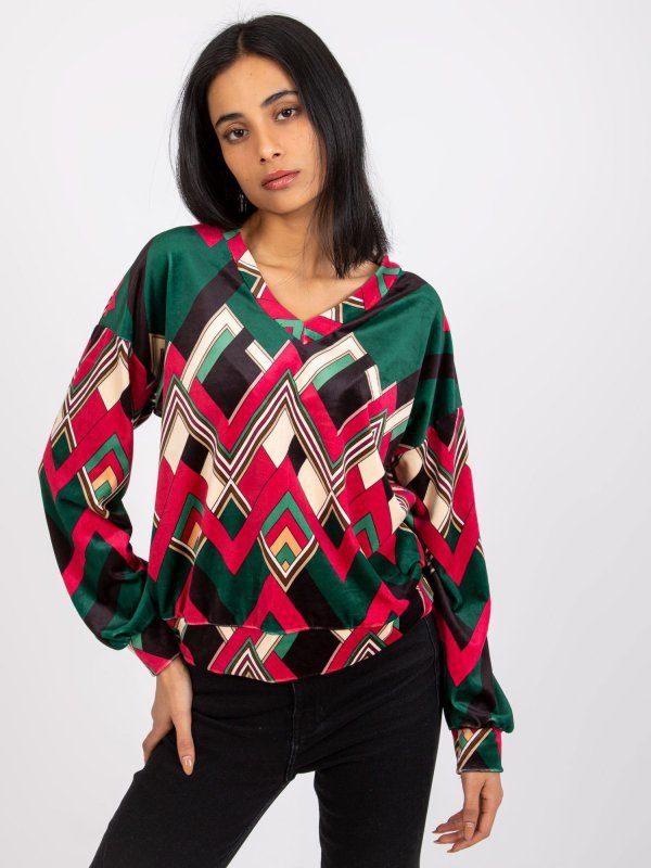 Bluzka-DHJ-BZ-6033-1.49P-ciemny zielony rozmiar - ONE SIZE