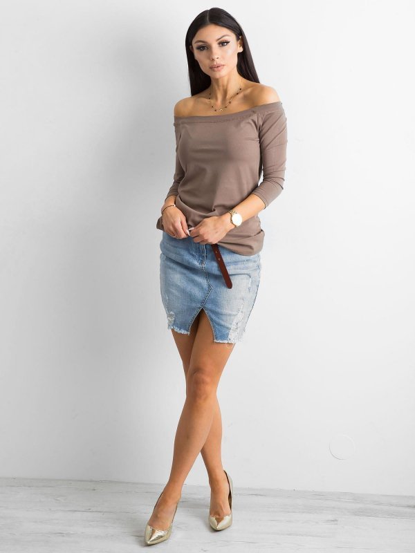 Bluzka-RV-BZ-4692.99-brązowy rozmiar - XL