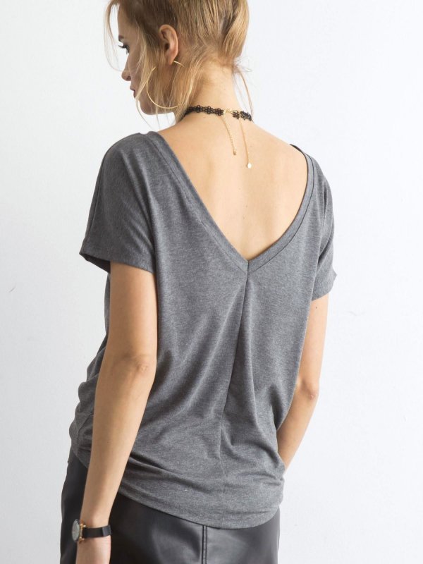 T-shirt-RV-TS-4662.37P-ciemny szary rozmiar - XS