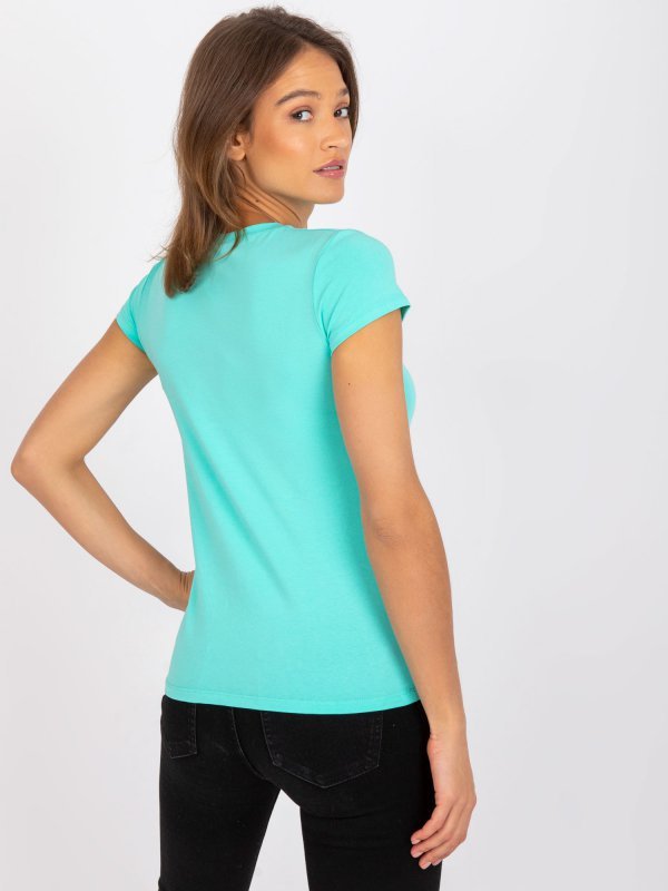 T-shirt-RV-TS-4623.83-turkusowy rozmiar - S