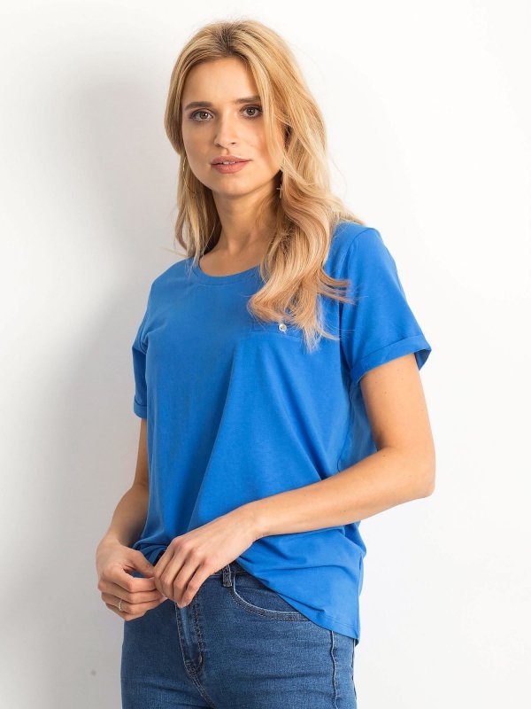 T-shirt-RV-TS-4838.60P-ciemny niebieski rozmiar - XS