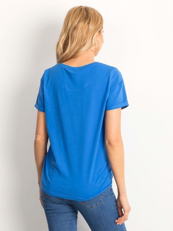T-shirt-RV-TS-4838.60P-ciemny niebieski rozmiar - XS