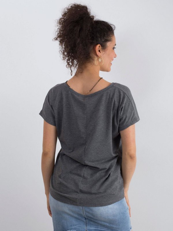 T-shirt-RV-TS-4832.28P-ciemny szary rozmiar - XS
