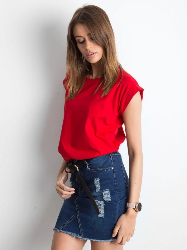 T-shirt-RV-TS-4833.01P-czerwony rozmiar - M