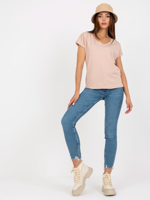 T-shirt-B-014.43-beżowy rozmiar - XS
