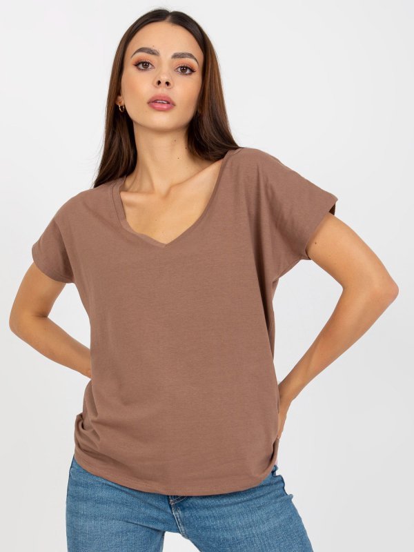T-shirt-B-014.59-brązowy rozmiar - XS
