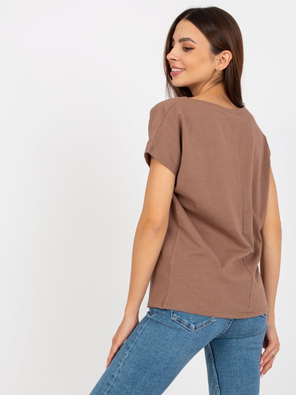 T-shirt-B-014.59-brązowy rozmiar - XS