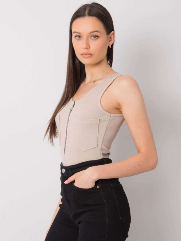 Top-DHJ-TP-13287.36P-beżowy rozmiar - ONE SIZE