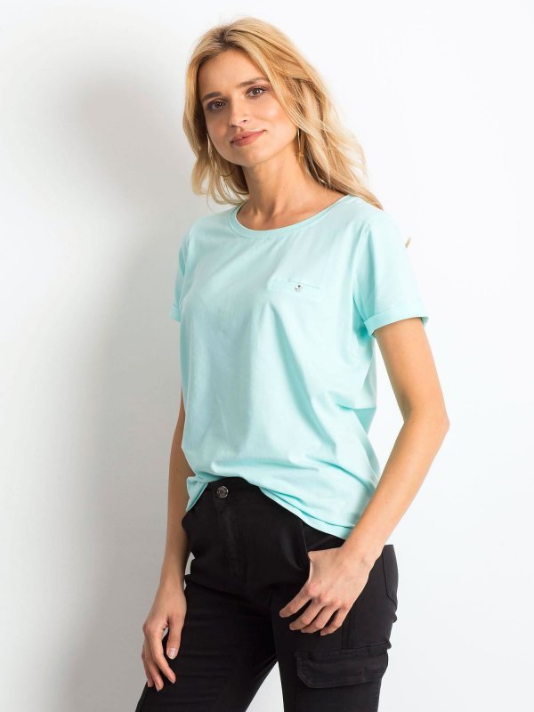 T-shirt-RV-TS-4838.56P-mietowy rozmiar - XL