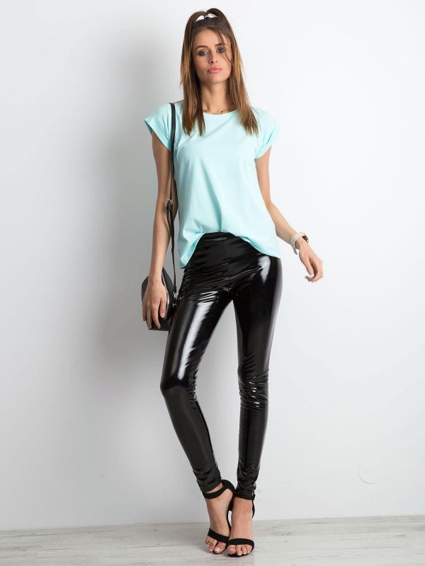 T-shirt-RV-TS-4833.70P-mietowy rozmiar - XS