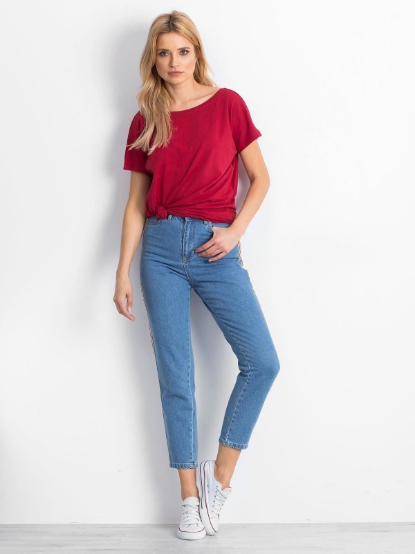 T-shirt-RV-TS-4662.04X-bordowy rozmiar - L