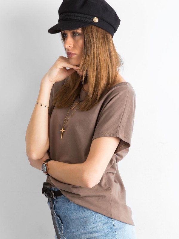 T-shirt-RV-TS-4662.24P-brązowy rozmiar - M