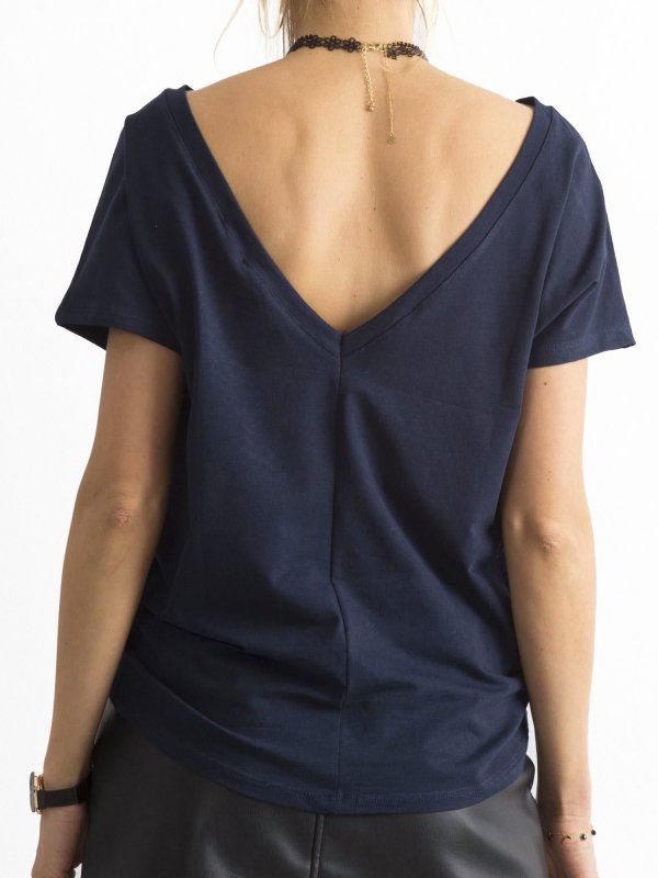 T-shirt-RV-TS-4662.37P-granatowy rozmiar - S