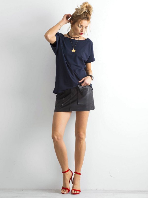 T-shirt-RV-TS-4662.37P-granatowy rozmiar - S