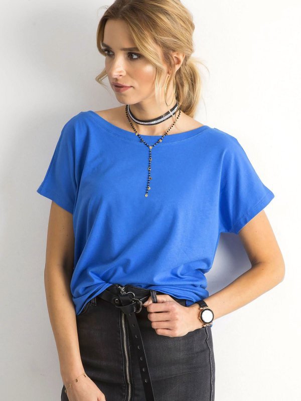 T-shirt-RV-TS-4662.35P-ciemny niebieski rozmiar - S