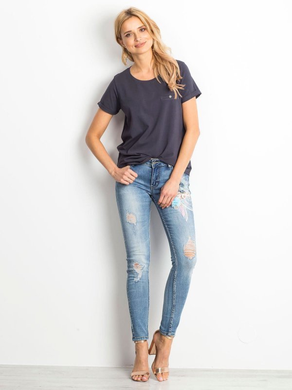 T-shirt-RV-TS-4838.46P-grafitowy rozmiar - XS