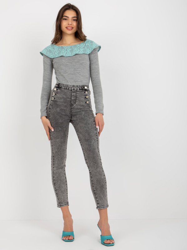 Spodnie jeans-NM-SP-M516.38P-ciemny szary rozmiar - XS