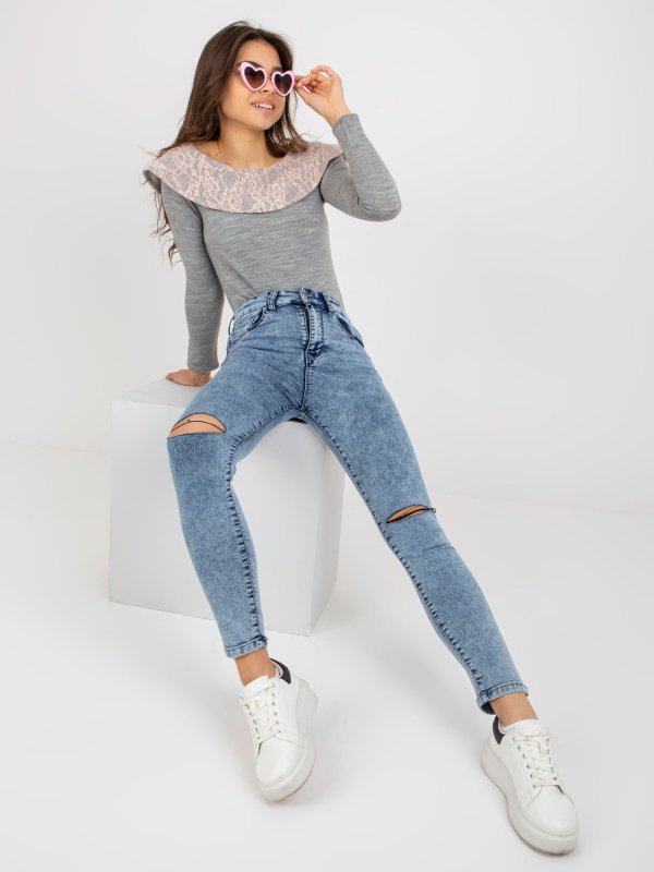 Spodnie jeans-NM-SP-H32.12X-niebieski rozmiar - M
