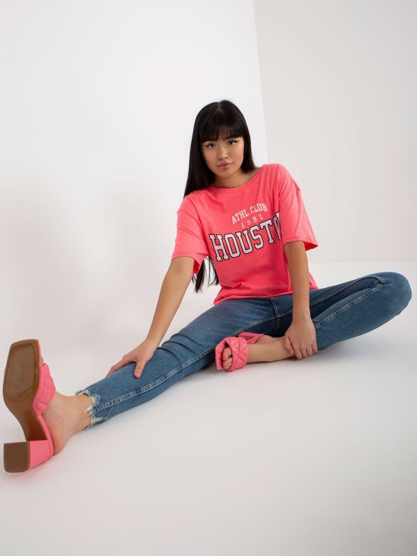 T-shirt-EM-TS-527-1.26X-fluo różowy rozmiar - ONE SIZE