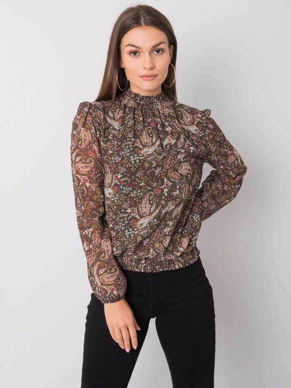 Bluzka-D50039F11031A-ciemny zielony rozmiar - M