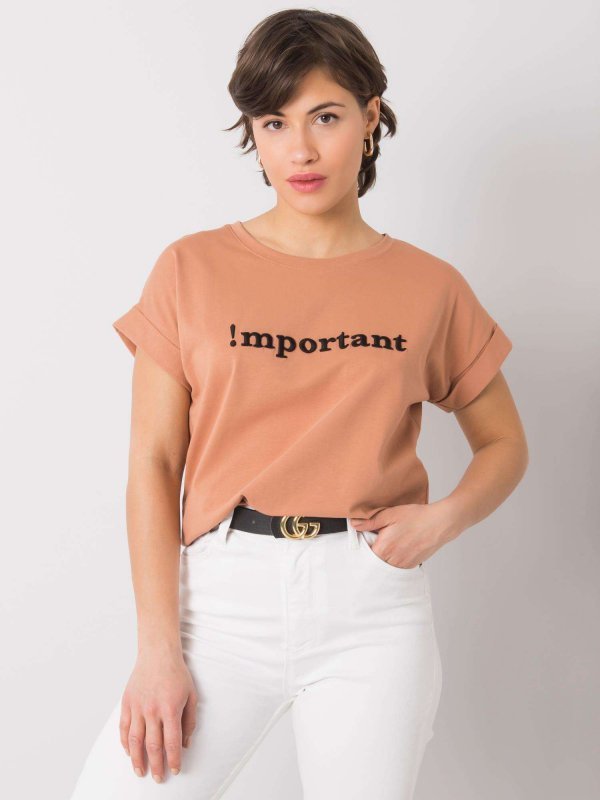 T-shirt-FA-TS-6936.82P-camelowy rozmiar - ONE SIZE