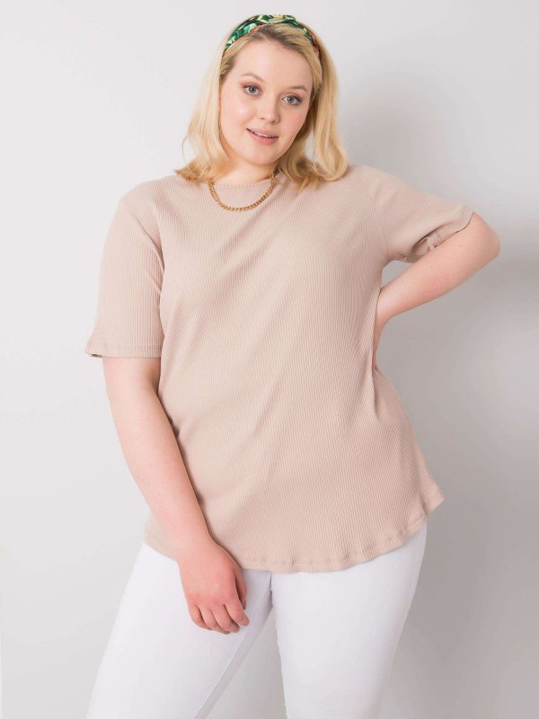 Bluzka-RV-BZ-6323.92-beżowy rozmiar - 3XL