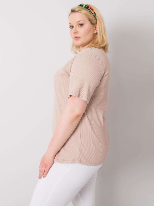 Bluzka-RV-BZ-6323.92-beżowy rozmiar - 3XL