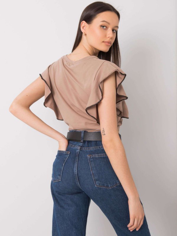 Bluzka-FA-BZ-7063.53P-ciemny bezowy rozmiar - ONE SIZE