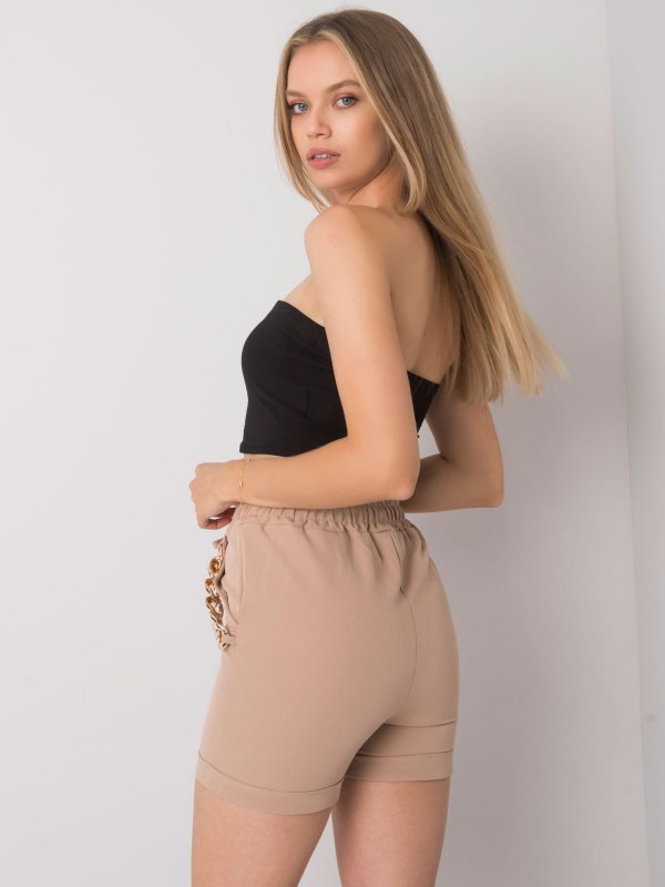 Szorty-DHJ-SN-13260.38P-beżowy rozmiar - 2XL