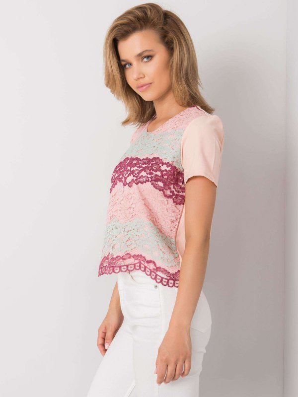 Bluzka-LK-BZ-506276.07P-brzoskwiniowy rozmiar - 36