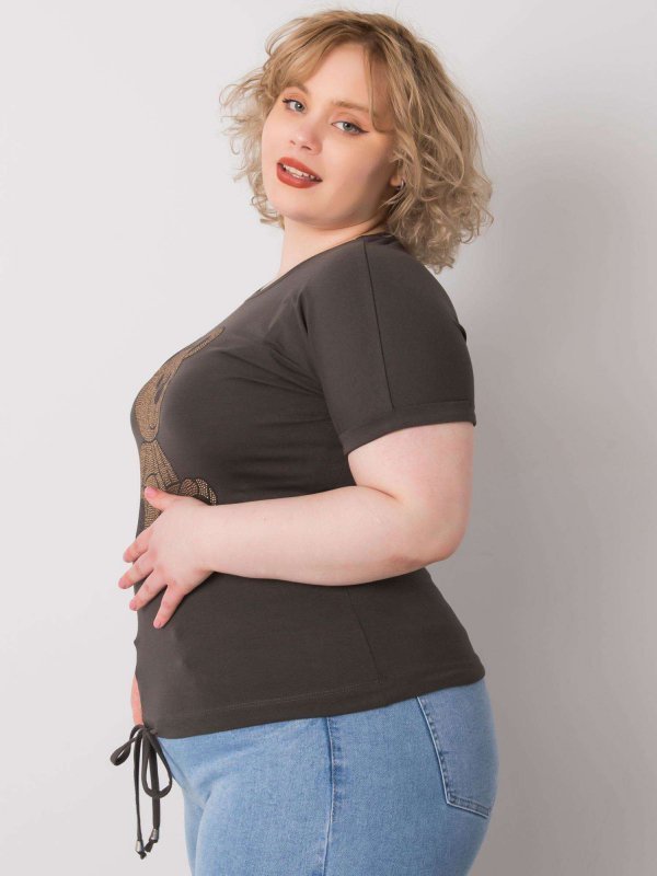 Bluzka-RV-BZ-6428.47-ciemny khaki rozmiar - ONE SIZE