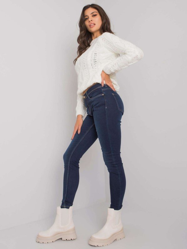Spodnie jeans-D85035C62220D253-ciemny niebieski rozmiar - S