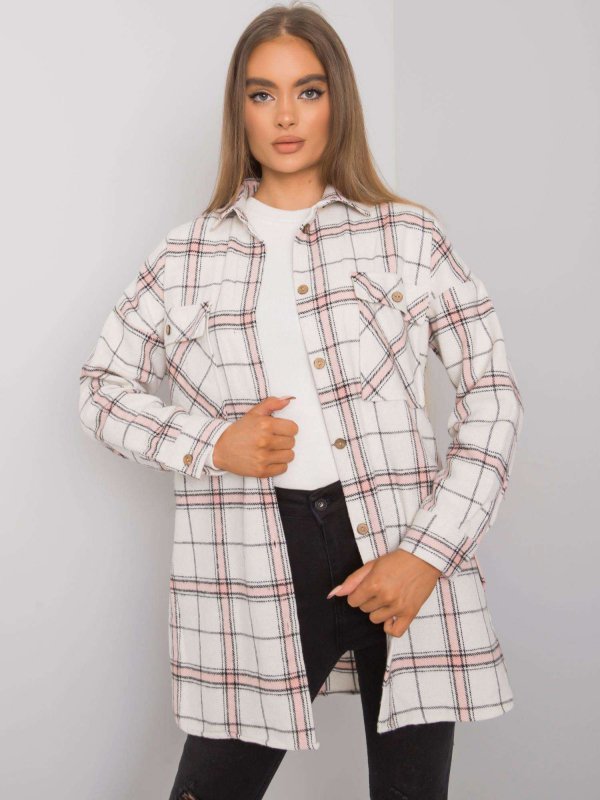 Koszula-TO-KS-0810-3.32-biało-różowy rozmiar - L/XL