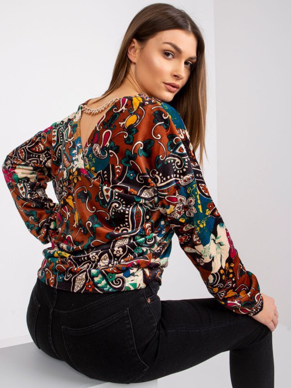Bluzka-DHJ-BZ-6550-3.14P-brązowy rozmiar - ONE SIZE