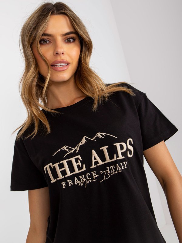 T-shirt-FA-TS-7720.43P-czarno-beżowy rozmiar - ONE SIZE