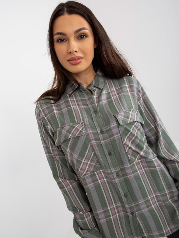 Bluzka-D70039Z11082A-khaki rozmiar - XS