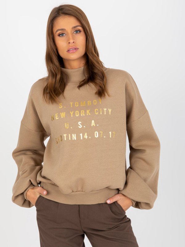 Bluza-EM-BL-643.39X-ciemny bezowy rozmiar - S/M