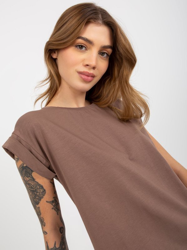 T-shirt-RV-TS-4833.36X-brązowy rozmiar - L