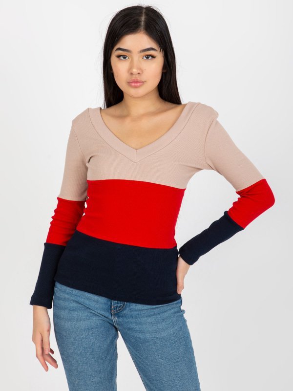 Bluzka-RV-BZ-8429.41P-granatowo-czerwony rozmiar - L/XL