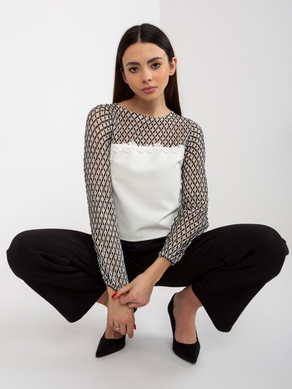 Bluzka-LK-BZ-506085-1.15X-ecru rozmiar - 36