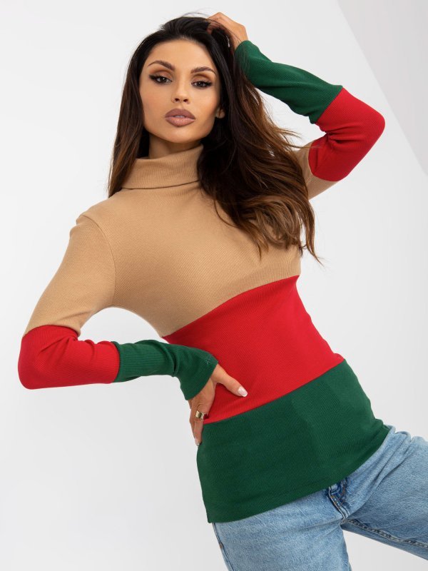 Bluzka-RV-BZ-8465-1.08P-camelowy rozmiar - ONE SIZE