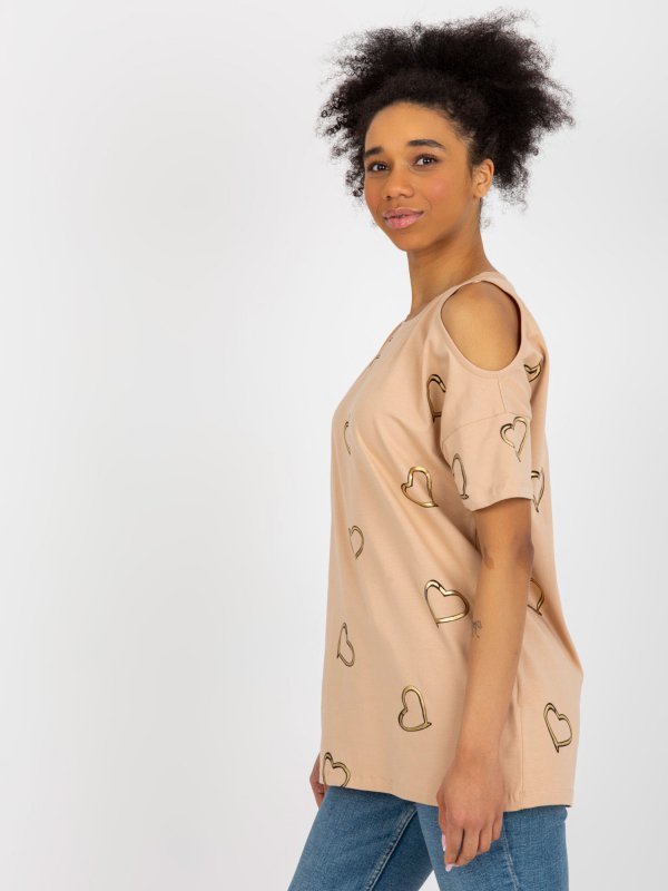 Bluzka-FA-BZ-8452.77-camelowy rozmiar - ONE SIZE