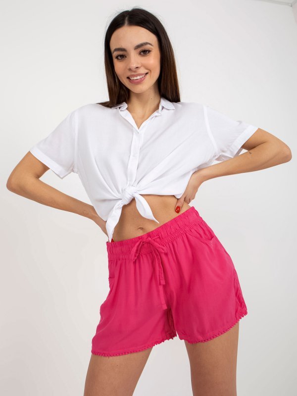 Szorty-D73760M61531KH-fuksjowy rozmiar - M