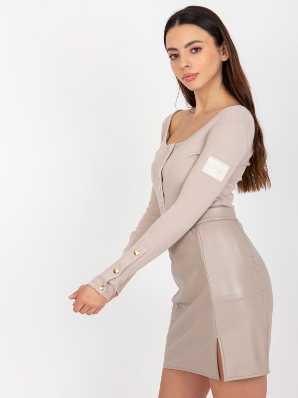 Bluzka-TW-BZ-OB-048.08-beżowy rozmiar - XL