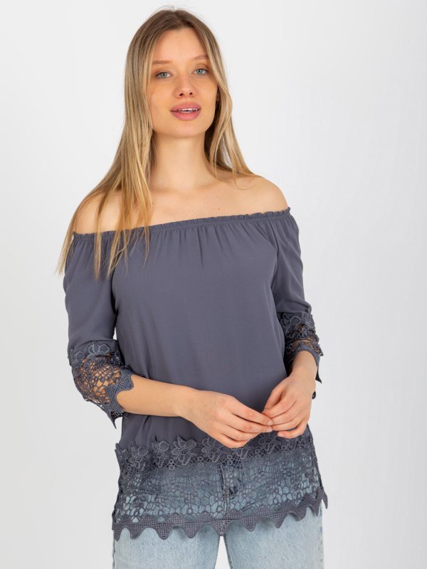 Bluzka-LK-BZ-506188.32X-grafitowy rozmiar - 38