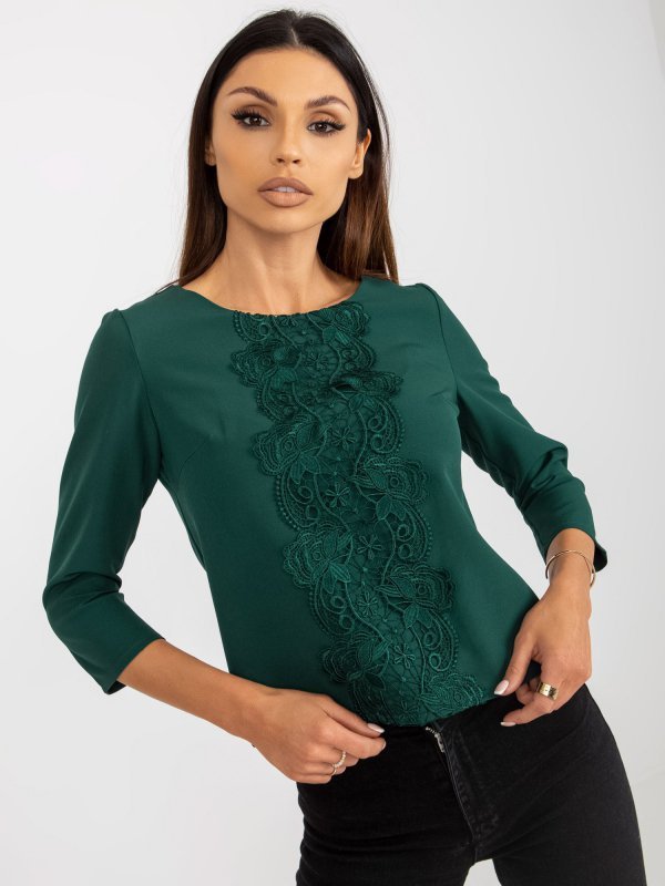 Bluzka-LK-BZ-506522.07-ciemny zielony rozmiar - 36