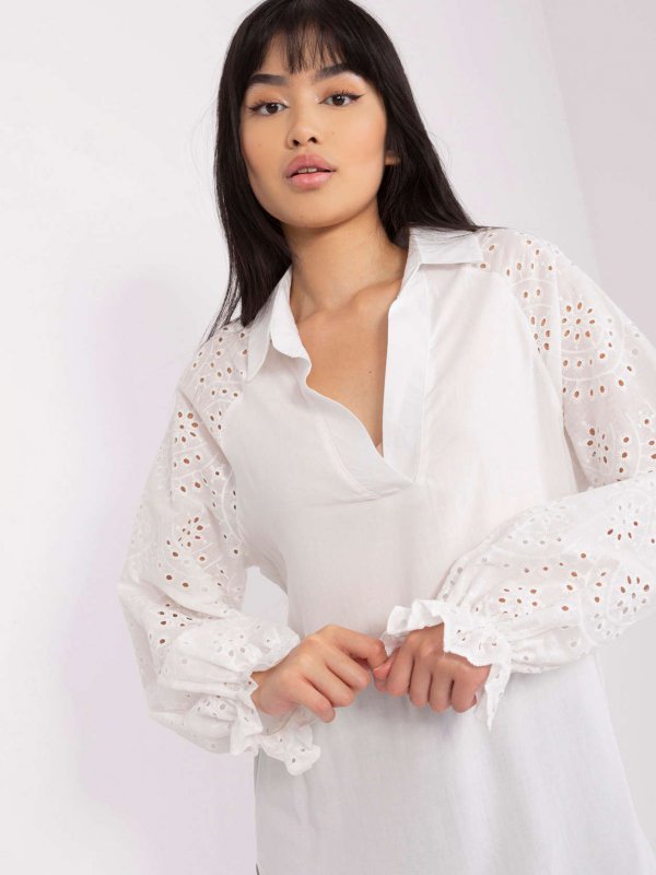 Bluzka-LK-BZ-509328.20-ecru rozmiar - S/M