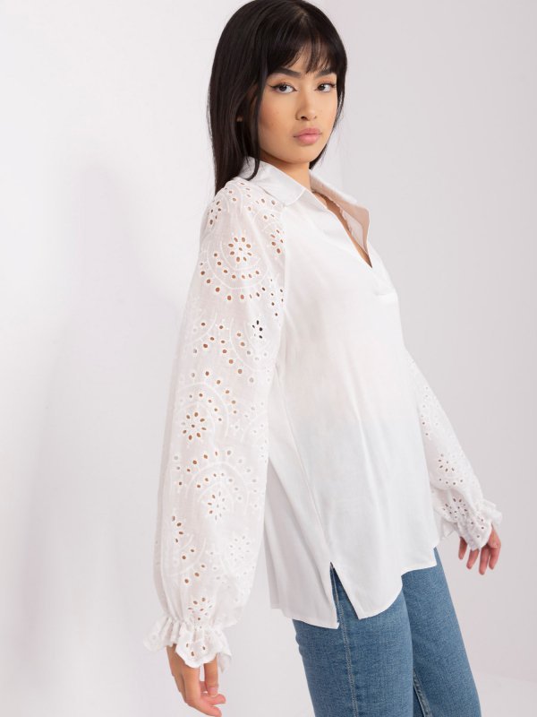 Bluzka-LK-BZ-509328.20-ecru rozmiar - S/M