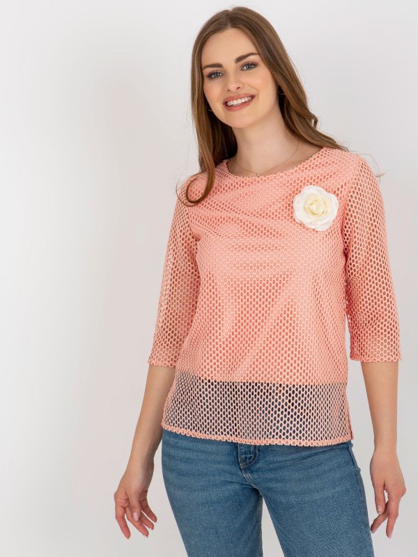 Bluzka-LK-BZ-506642.94-brzoskwiniowy rozmiar - 38